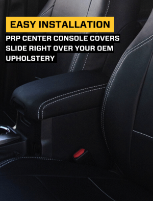 Subaru XV Crosstrek Console Cover - Center - PRP Seats - Black w/ Red Stitch - `13-`17